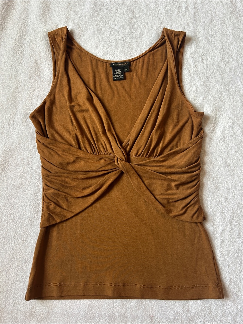 Y2K BCBG MaxAzria Twist Knot Wrap V-Neck Tank Top